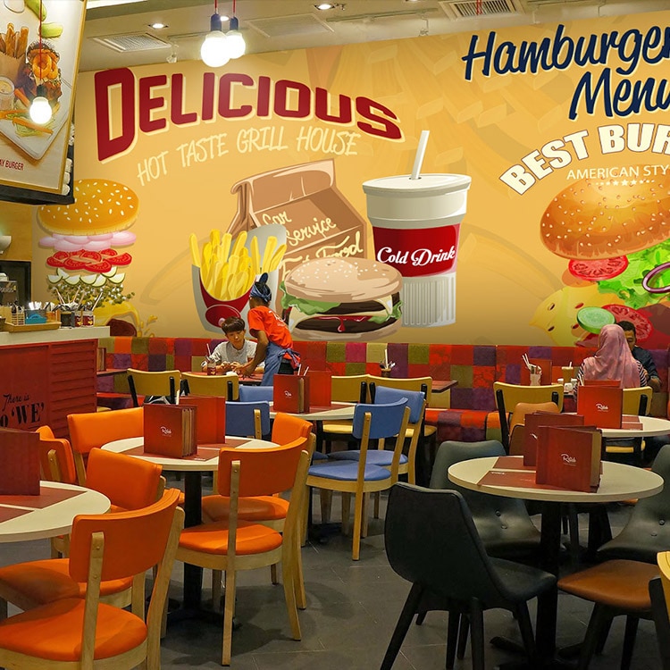 Batı-fast-food-fotoğraf-kağıdı-lezzetli-kızarmış-tavuk-burger-restoran-zemin-duvar-duvar-dekorasyon (1)